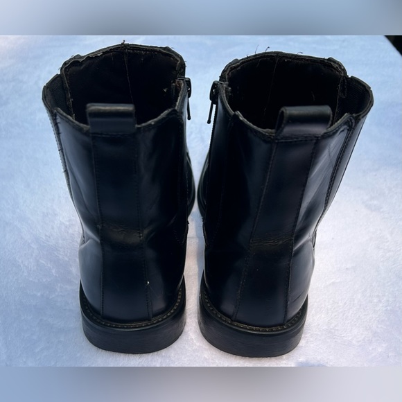 Axcess Mens Black Zip Up Leather Ankle Boots Size 9 - Picture 5 of 10